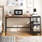 55" Modern Industrial Style Study Writing Desk with 2 Storage Shelves